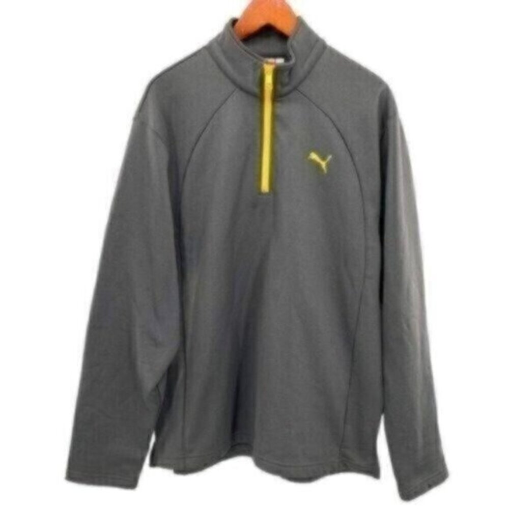 Puma Men’s Pullover Quarter Zip Yellow Gray